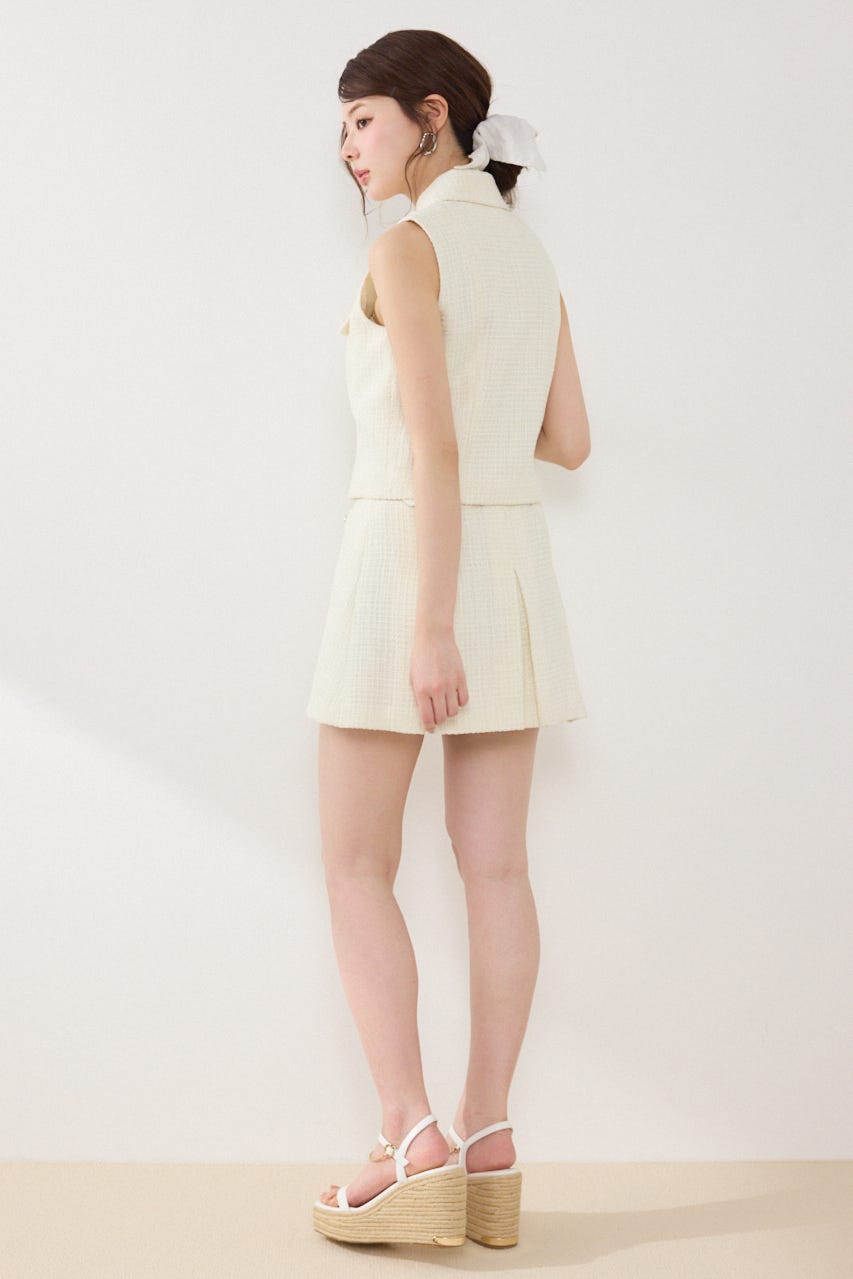 ノースリーブツイードトップス IVOY S