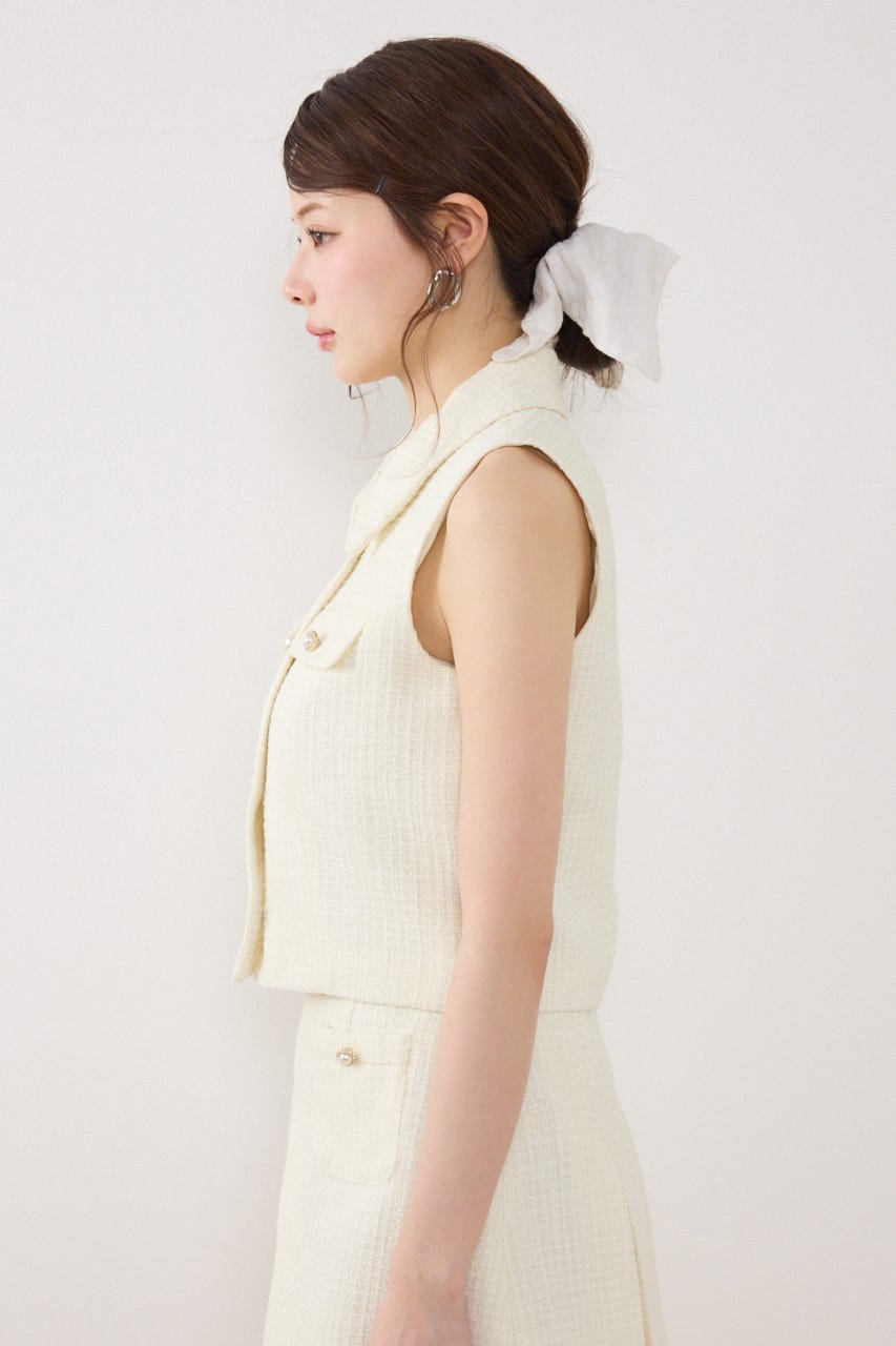 ノースリーブツイードトップス IVOY S