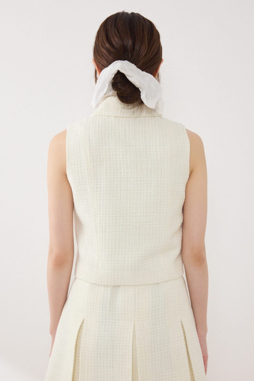 ノースリーブツイードトップス IVOY S