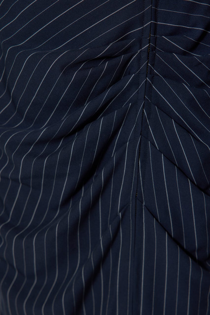 ダブルウエストデザインロングスカート 柄NVY M