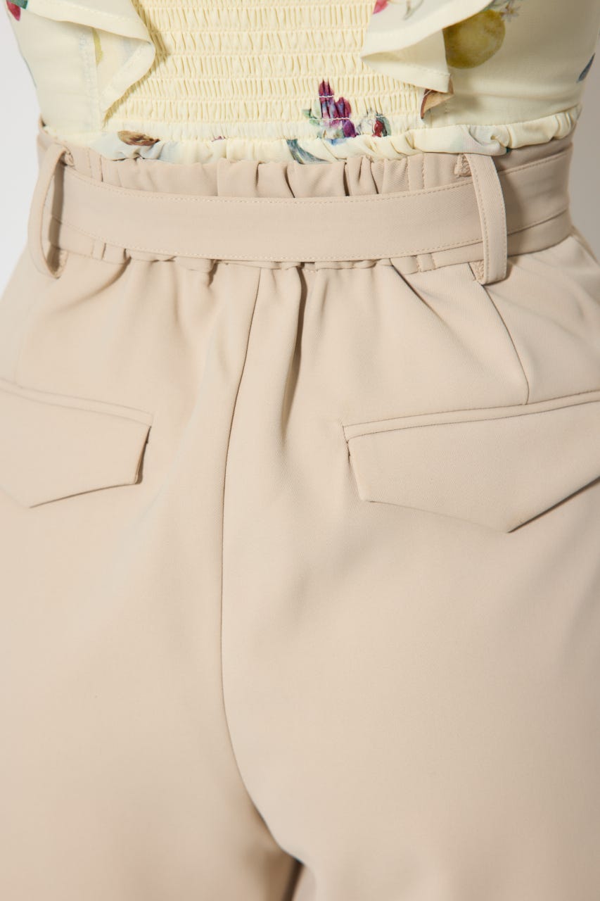 ベルト付きセンタープレスショートパンツ BEG S