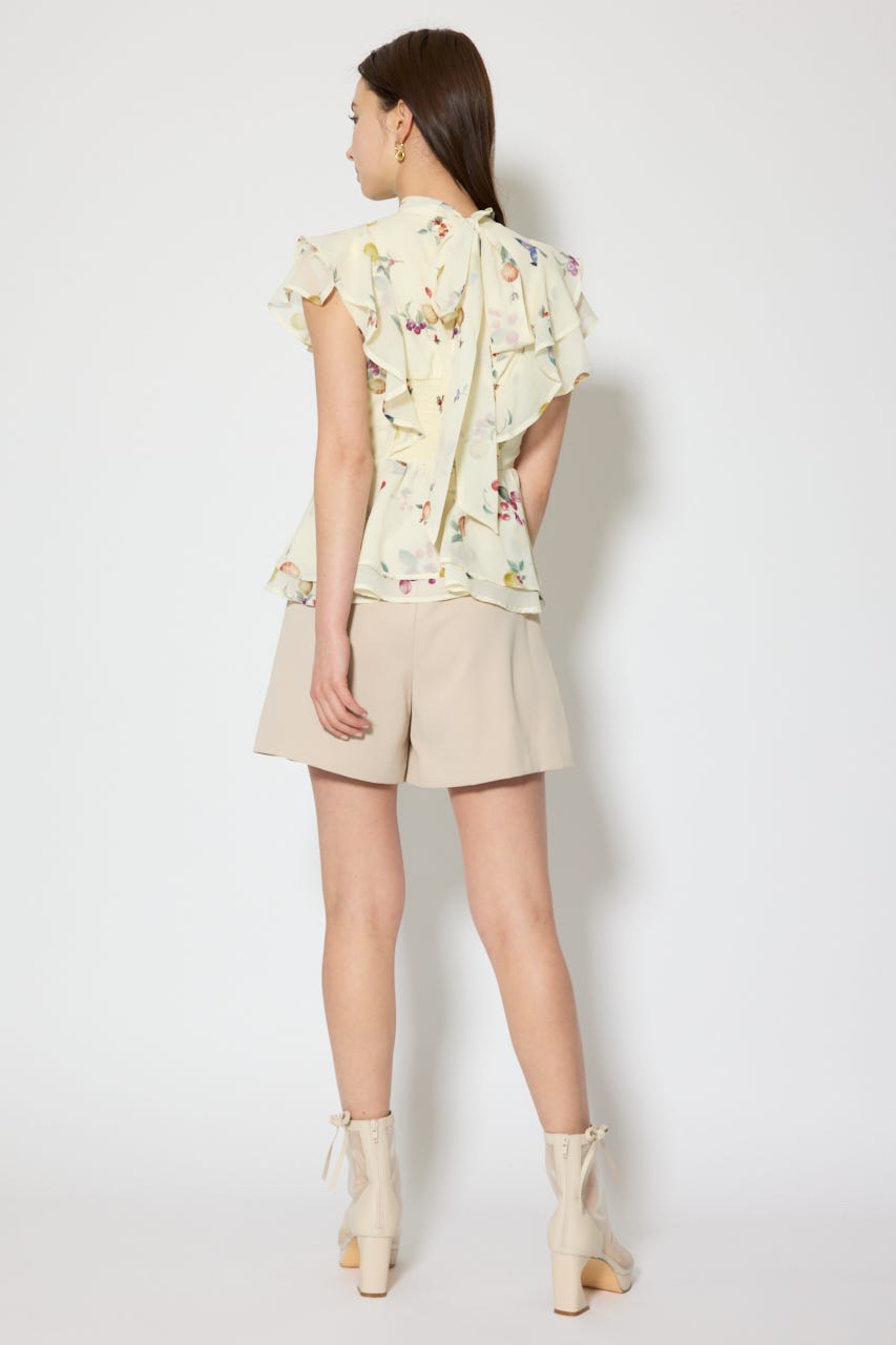 ベルト付きセンタープレスショートパンツ BEG S