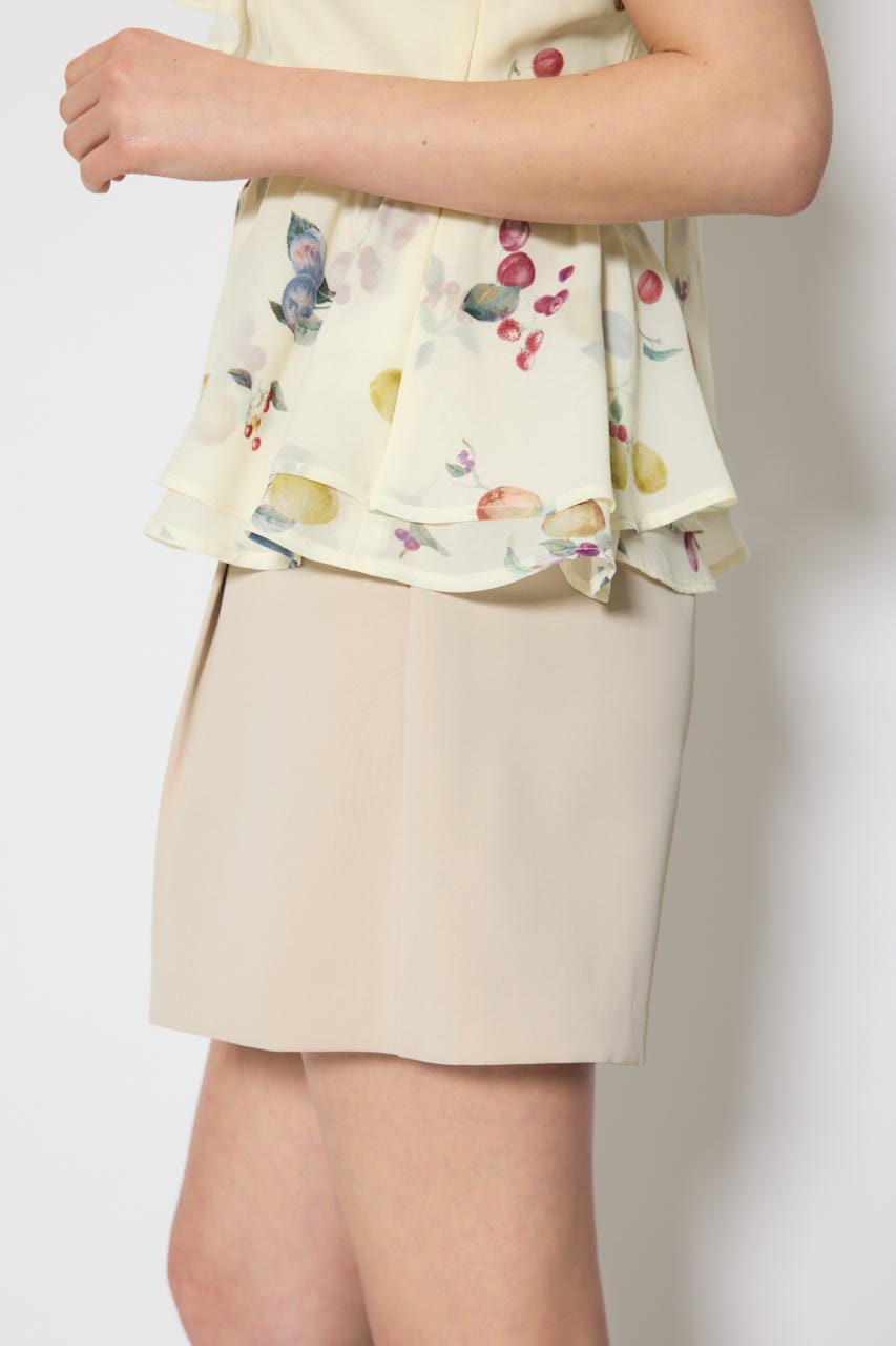 ベルト付きセンタープレスショートパンツ BEG S