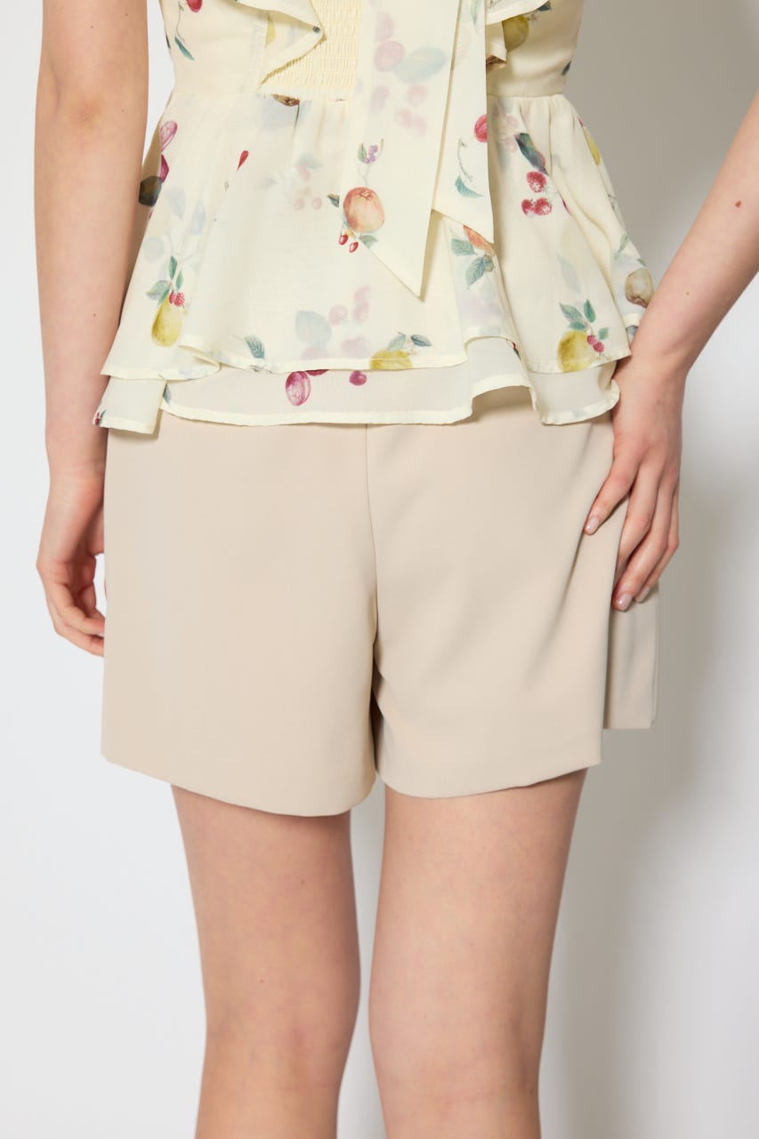 ベルト付きセンタープレスショートパンツ BEG S