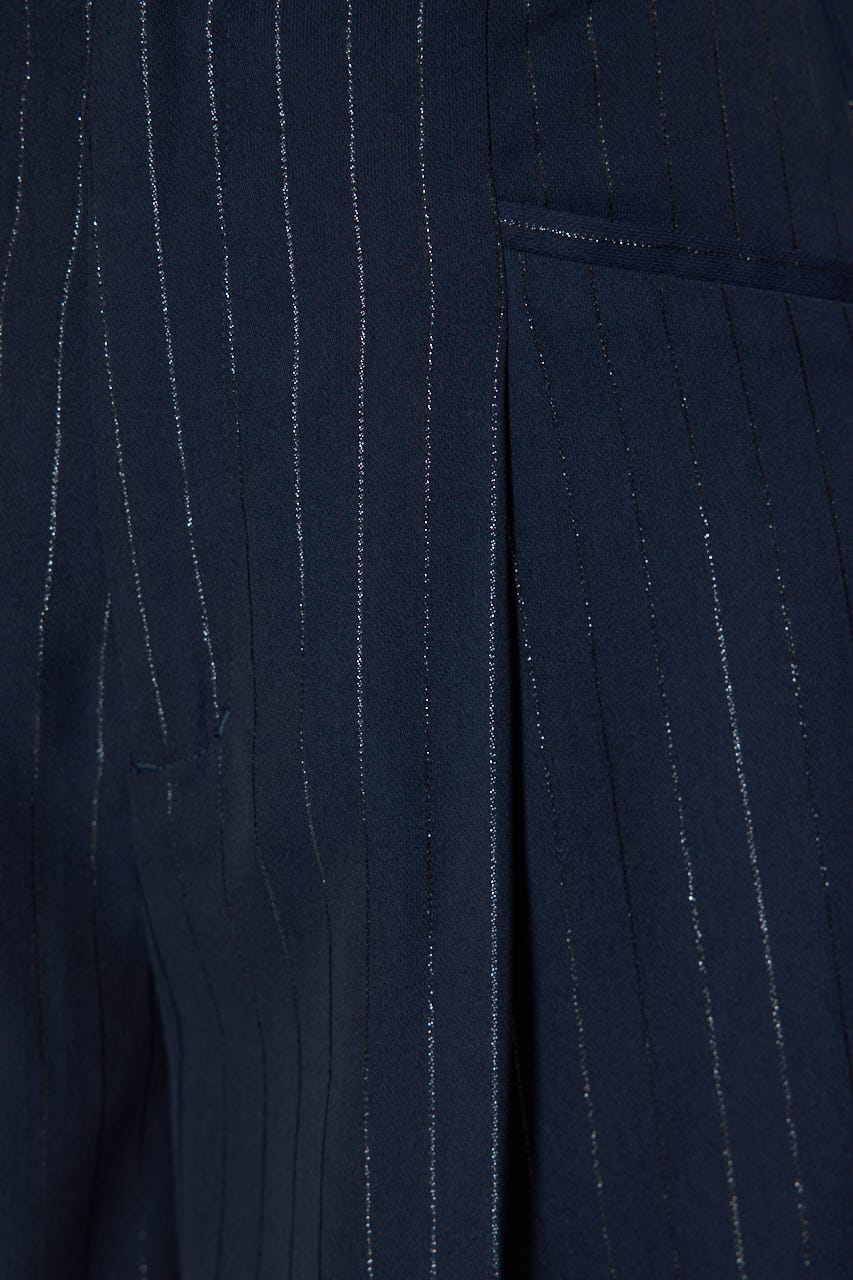 ベルト付きセンタープレスショートパンツ 柄NVY M