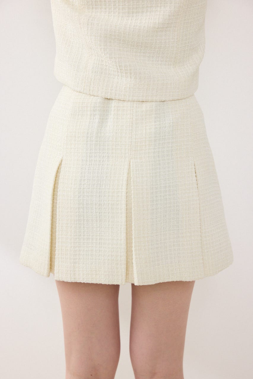 ベルト付きアシンメトリーツイードスカート IVOY S