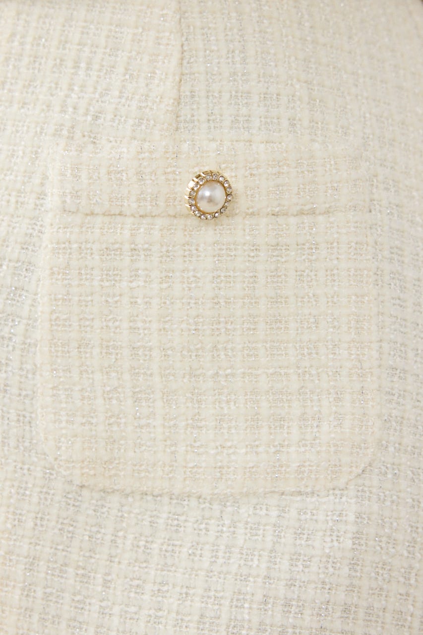 ベルト付きアシンメトリーツイードスカート IVOY S