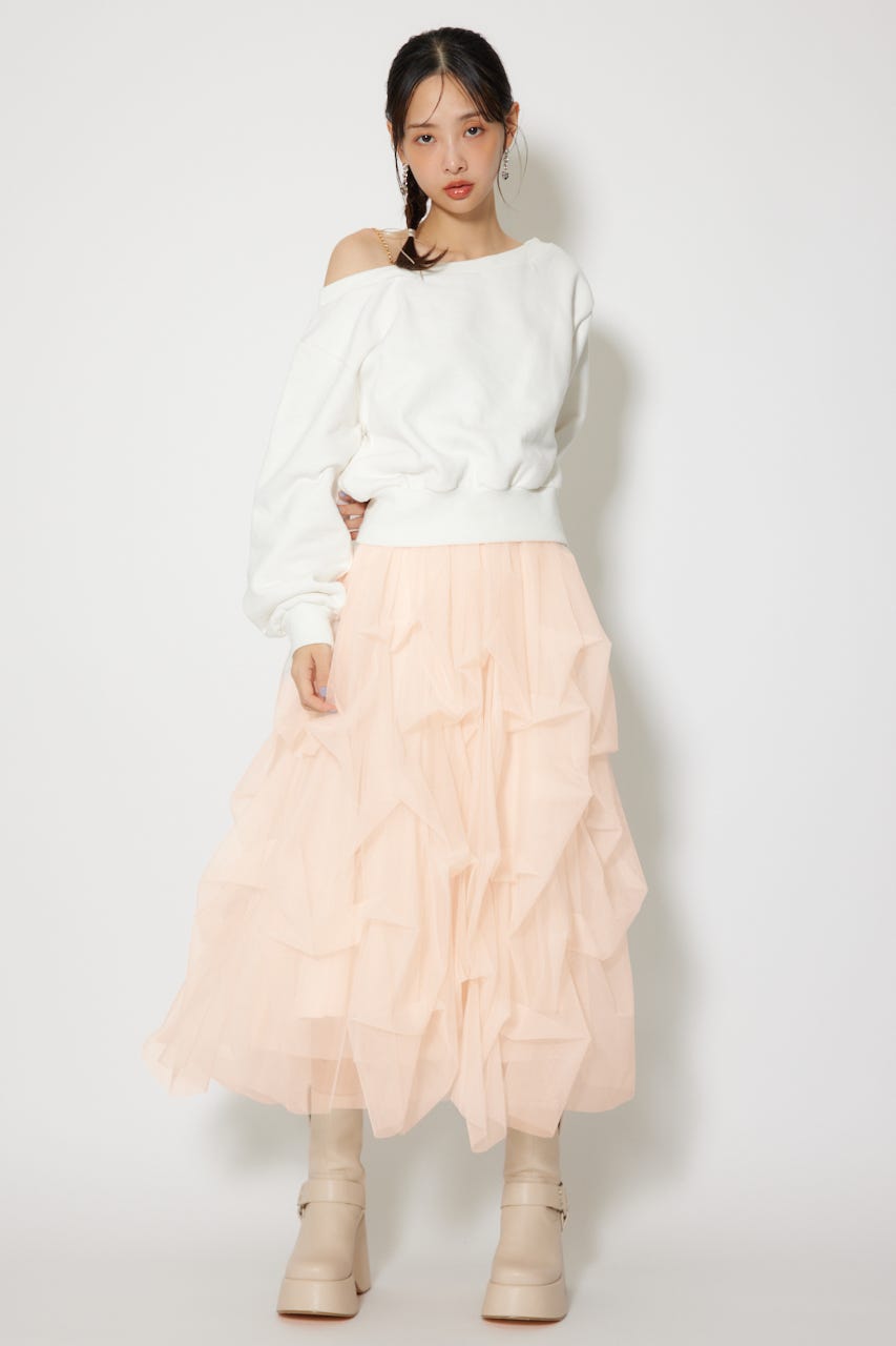 ランダムタックチュールスカート PNK S