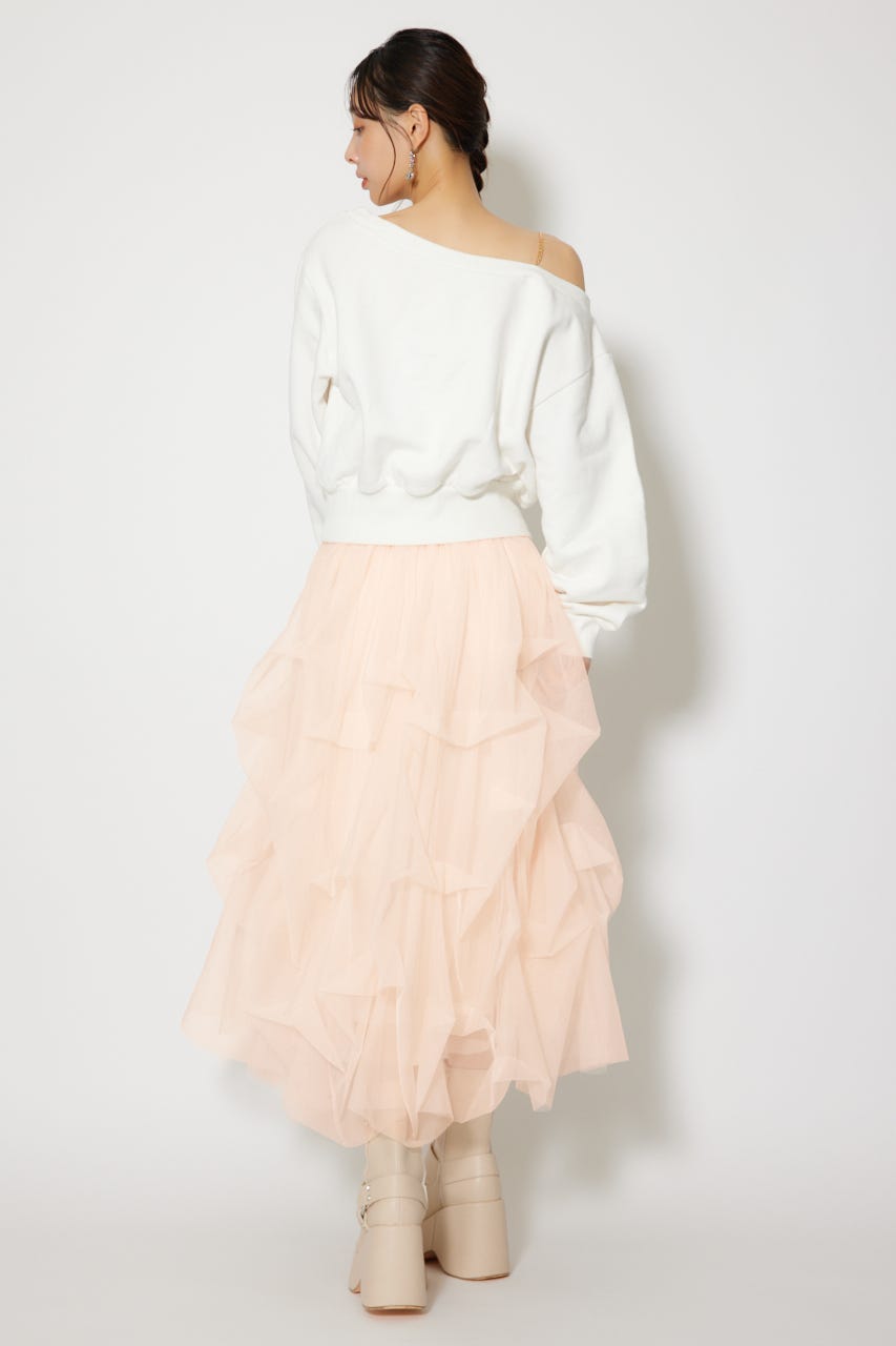 ランダムタックチュールスカート PNK S