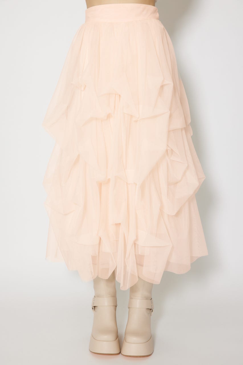 ランダムタックチュールスカート PNK S