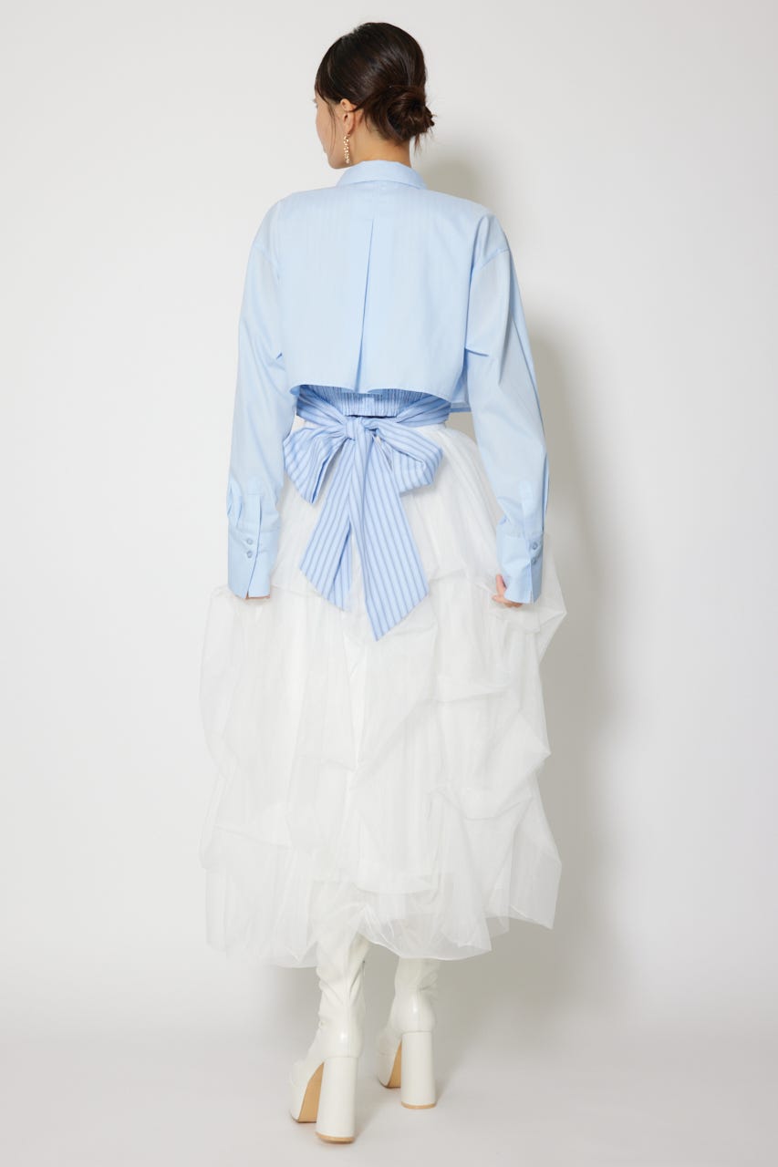 ランダムタックチュールスカート WHT S