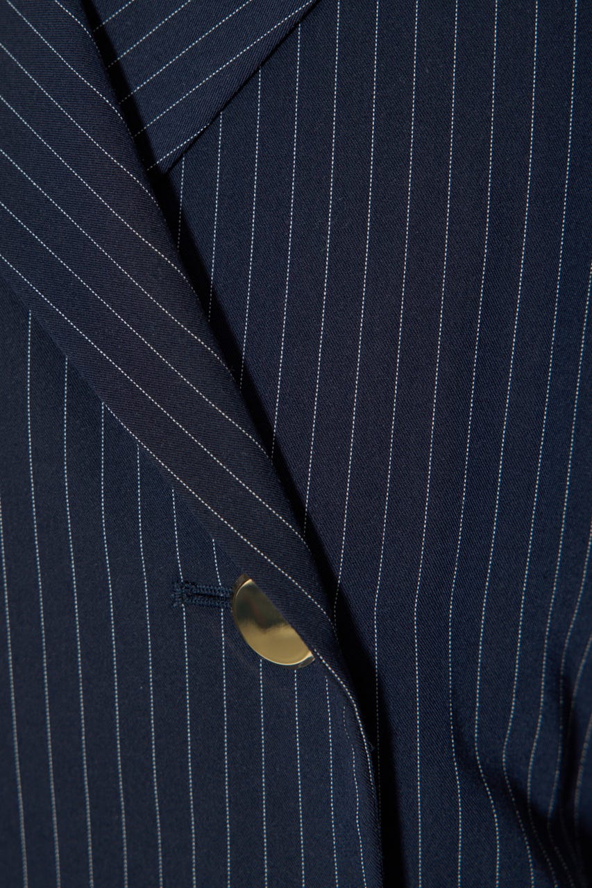 テーラードデザインロングワンピース 柄NVY S