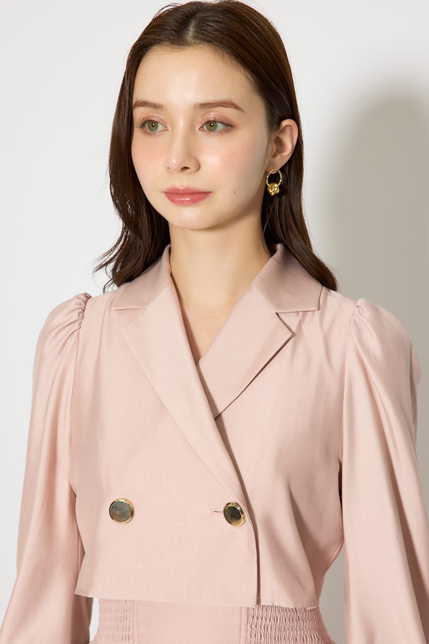 テーラードデザインロングワンピース L/PNK S