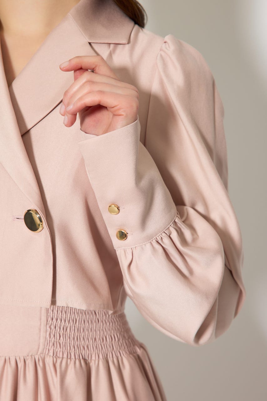 テーラードデザインロングワンピース L/PNK S