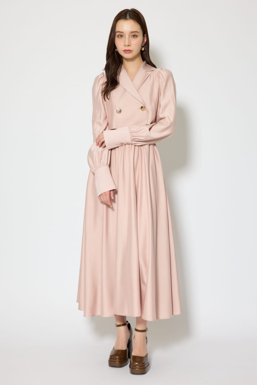 テーラードデザインロングワンピース L/PNK S