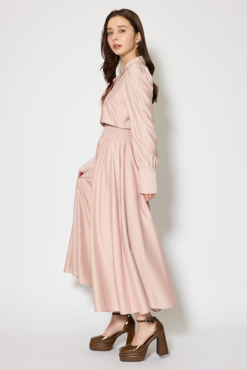 テーラードデザインロングワンピース L/PNK S