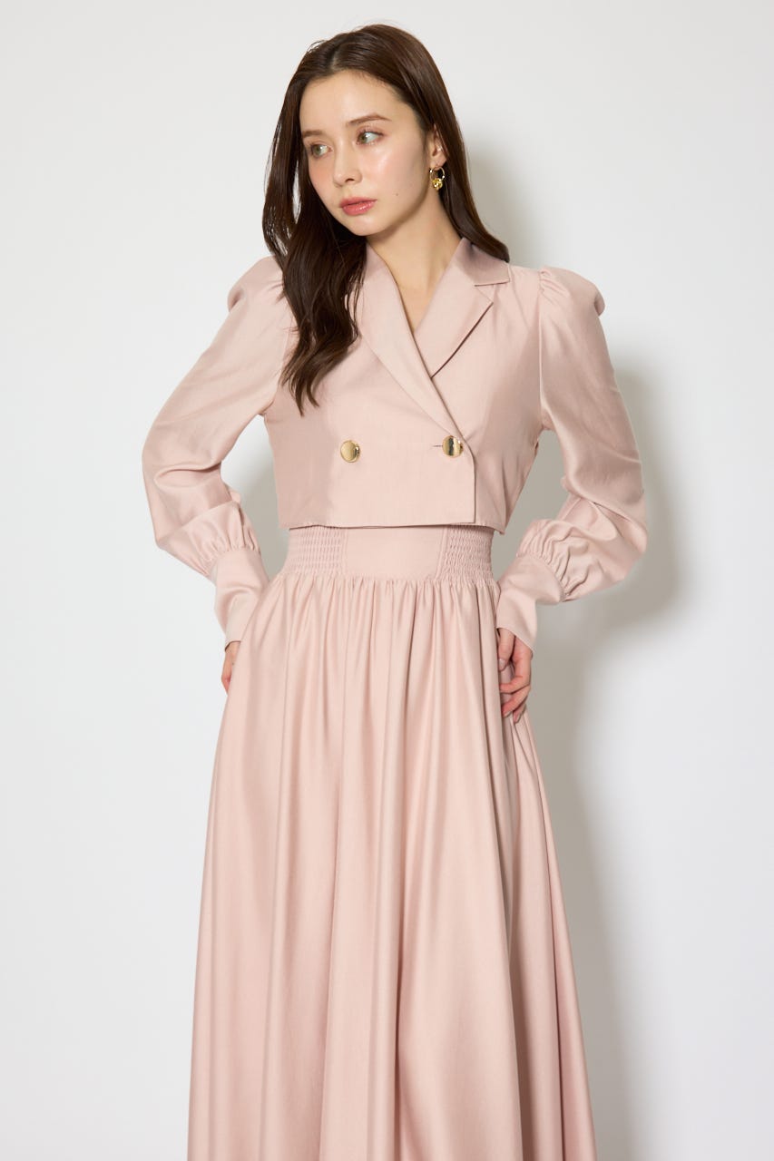 テーラードデザインロングワンピース L/PNK S