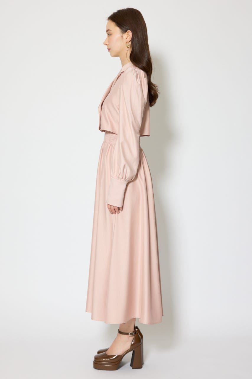 テーラードデザインロングワンピース L/PNK S