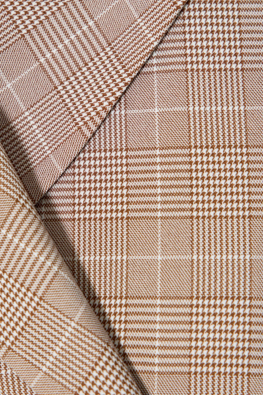 テーラードデザインミニワンピース 柄BRN M