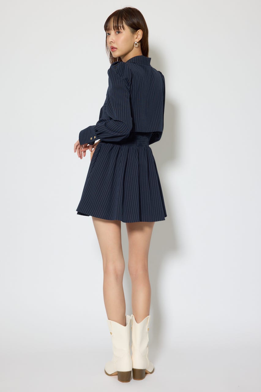 テーラードデザインミニワンピース 柄NVY M