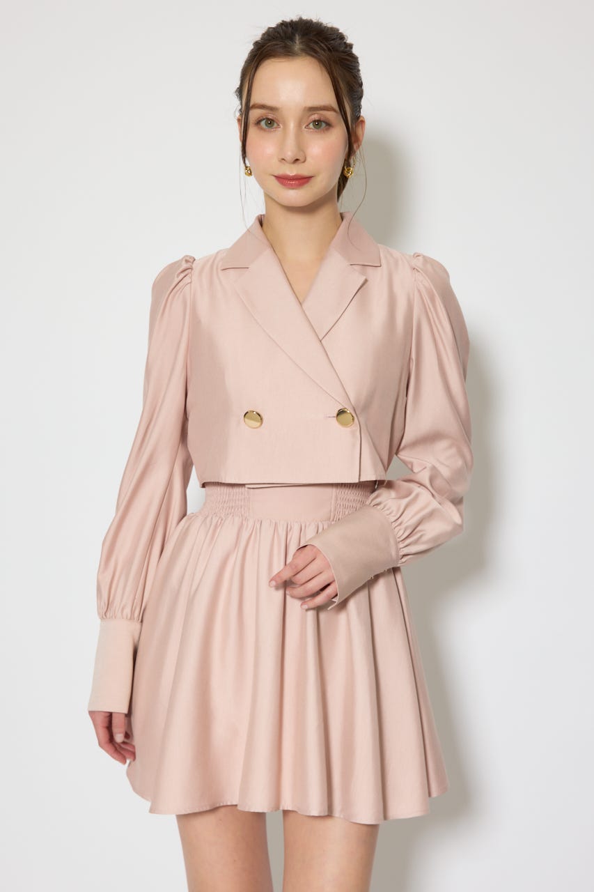 テーラードデザインミニワンピース L/PNK M