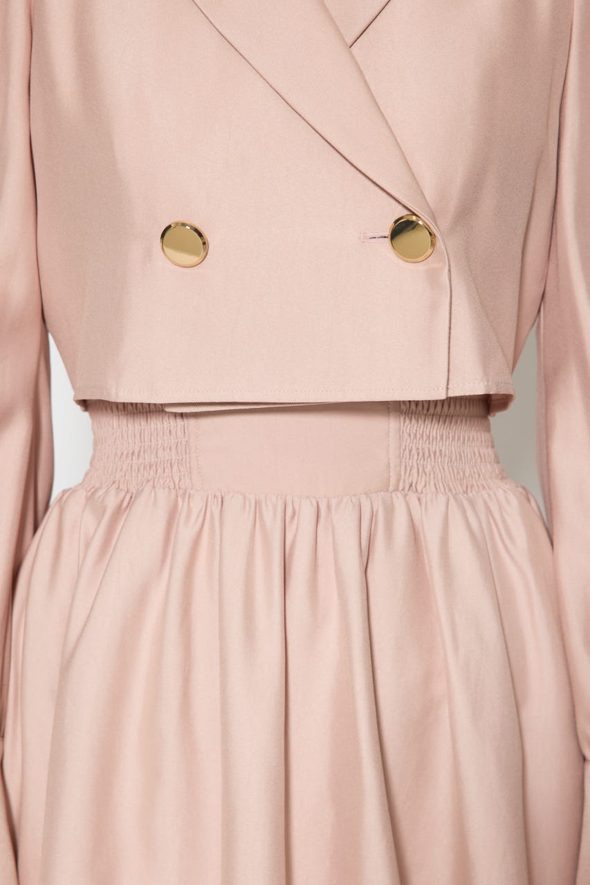 テーラードデザインミニワンピース L/PNK M