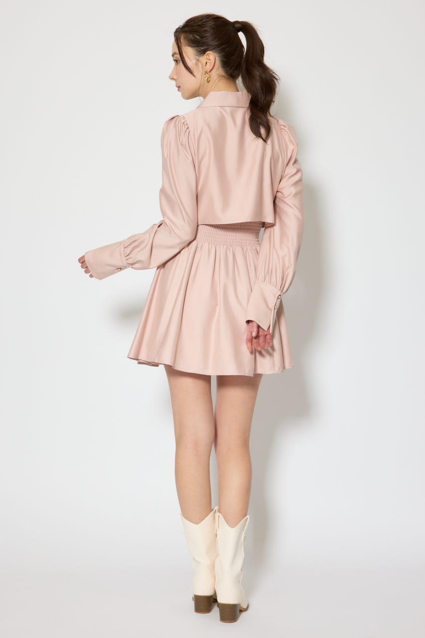 テーラードデザインミニワンピース L/PNK M