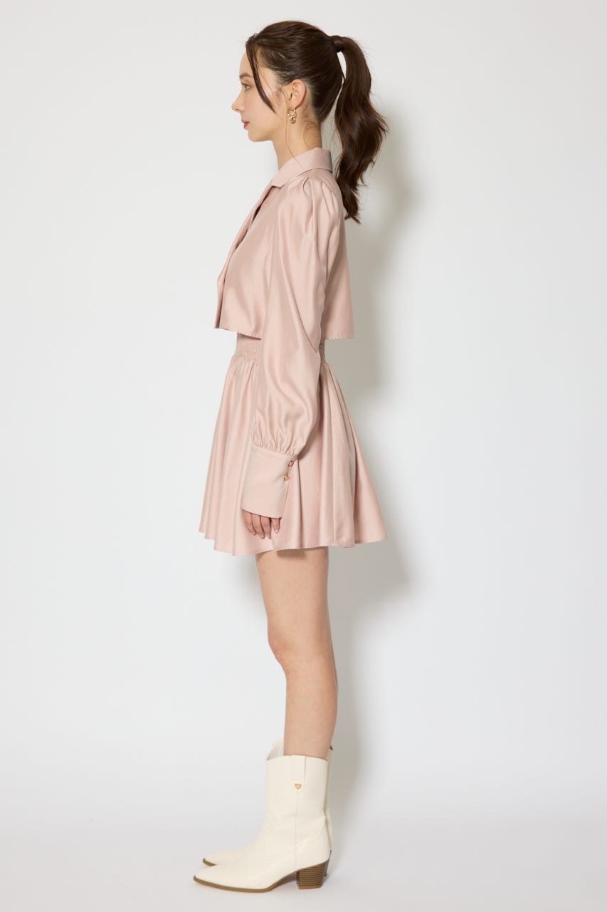 テーラードデザインミニワンピース L/PNK M