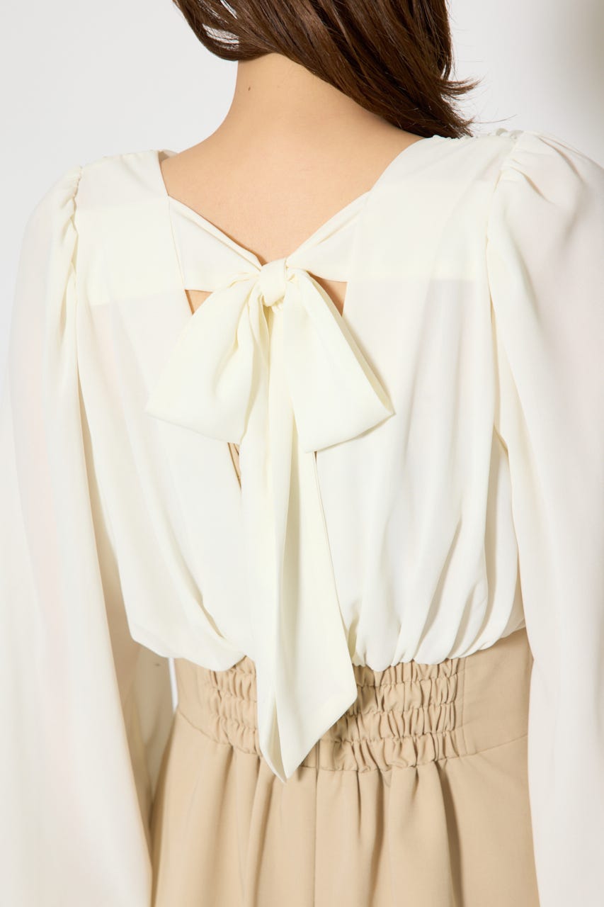 カシュクールデザインロンパース BEG S