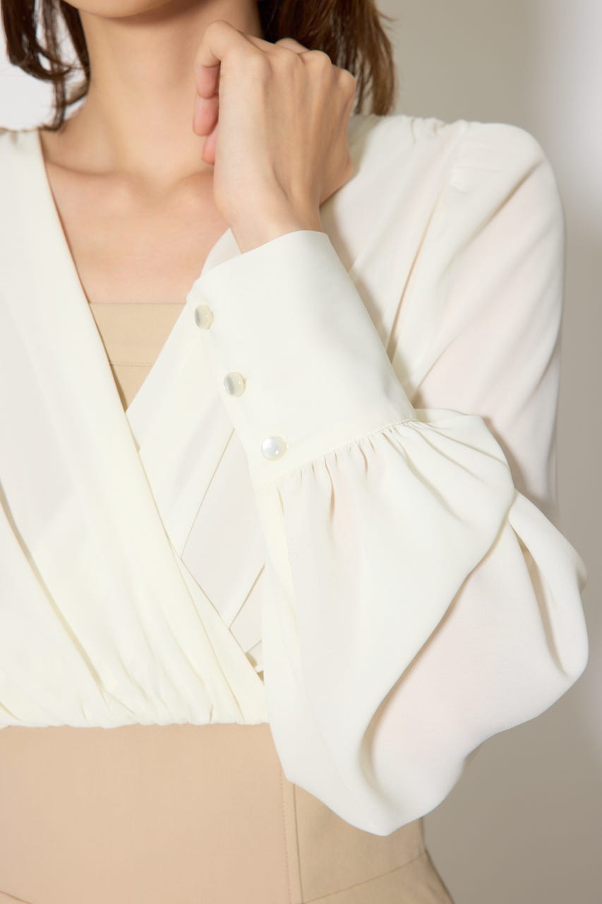 カシュクールデザインロンパース BEG S