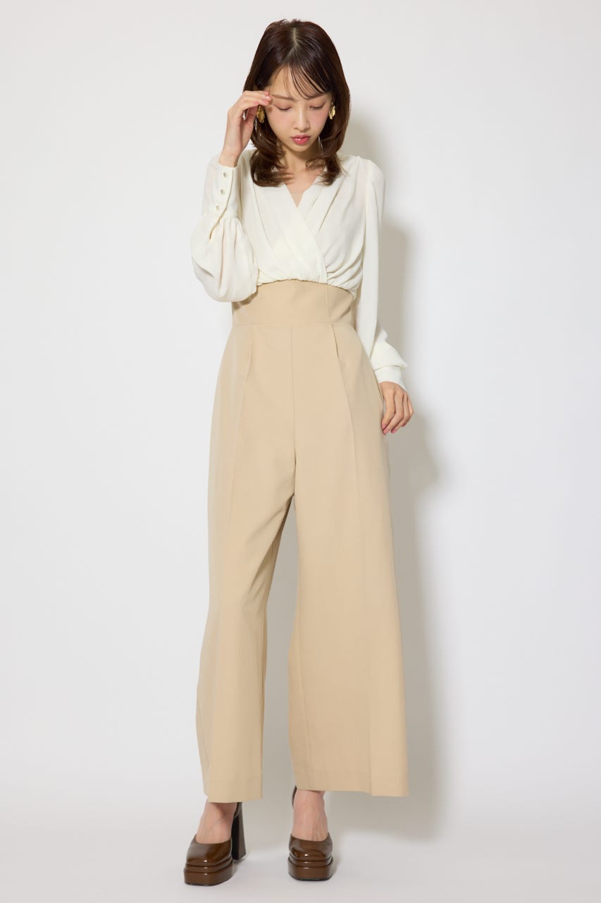 カシュクールデザインロンパース BEG S