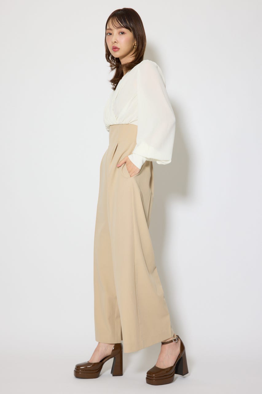 カシュクールデザインロンパース BEG S