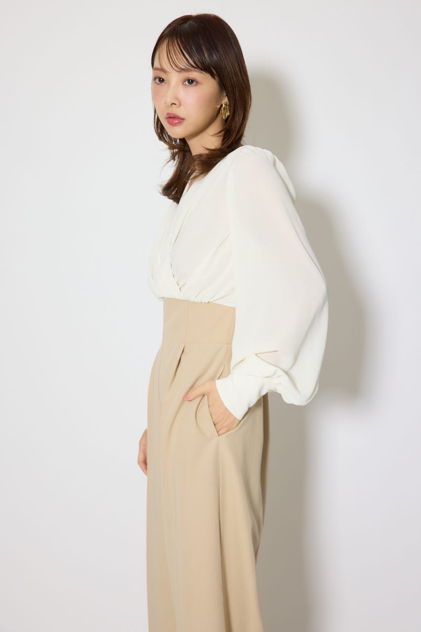 カシュクールデザインロンパース BEG S