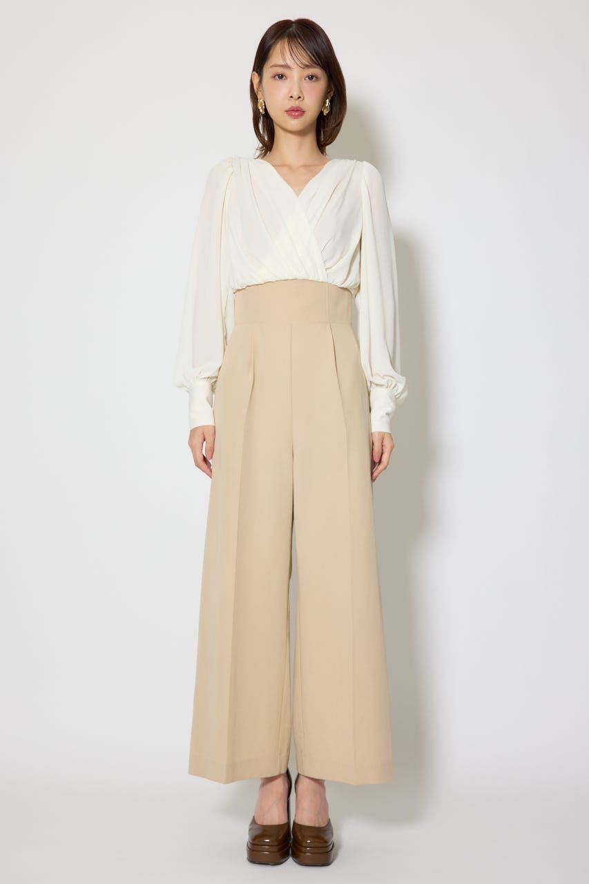 カシュクールデザインロンパース BEG S