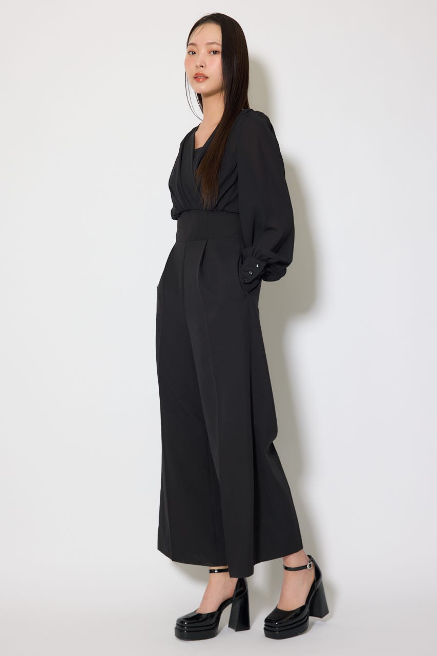 カシュクールデザインロンパース BLK M