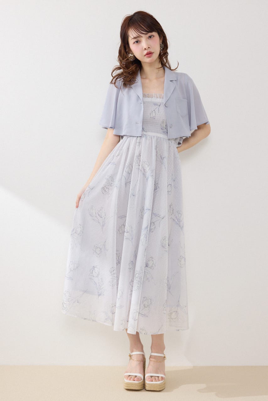 ブラウスセットフラワーパターンワンピース PUR FREE