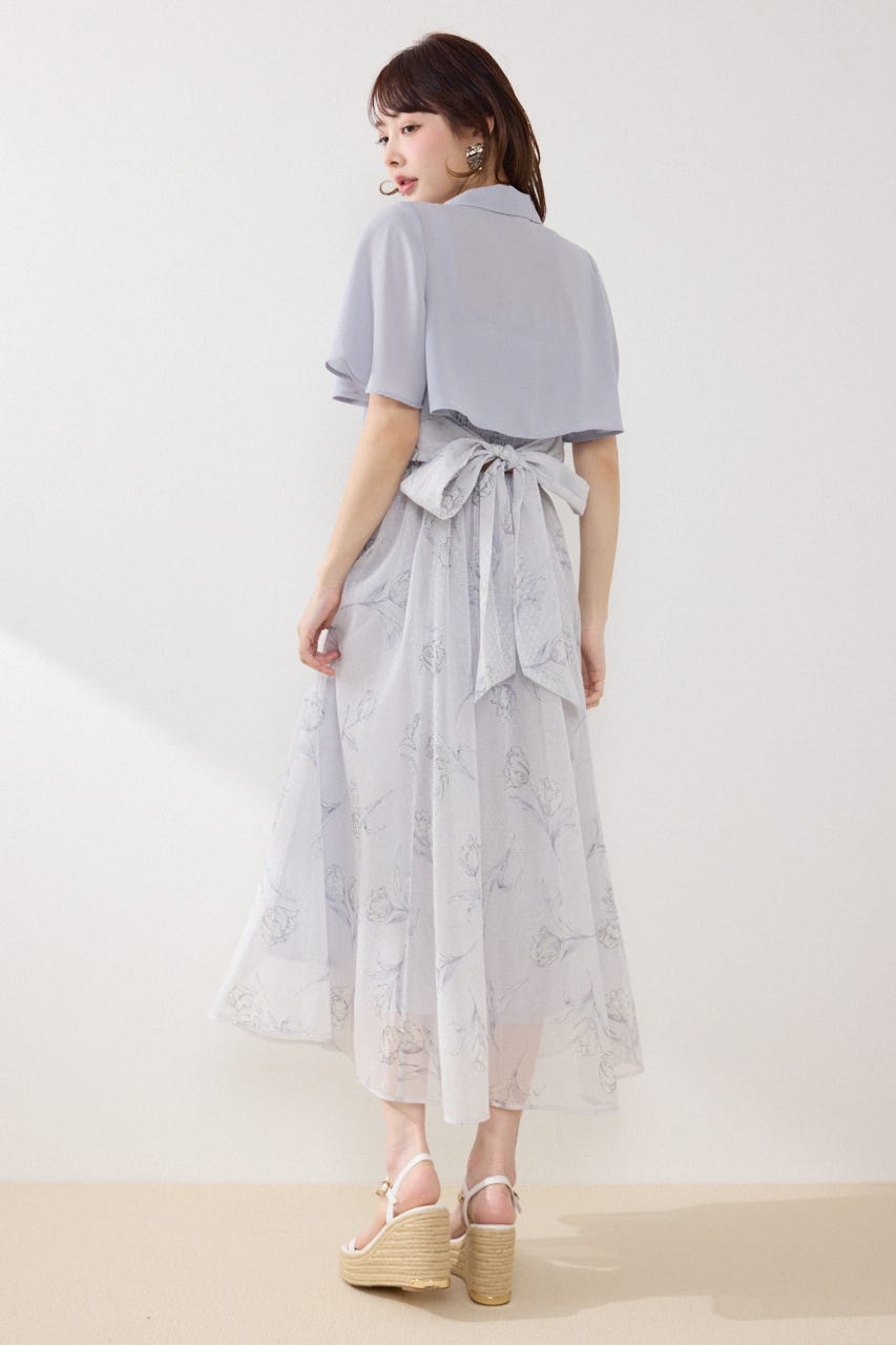 ブラウスセットフラワーパターンワンピース PUR FREE