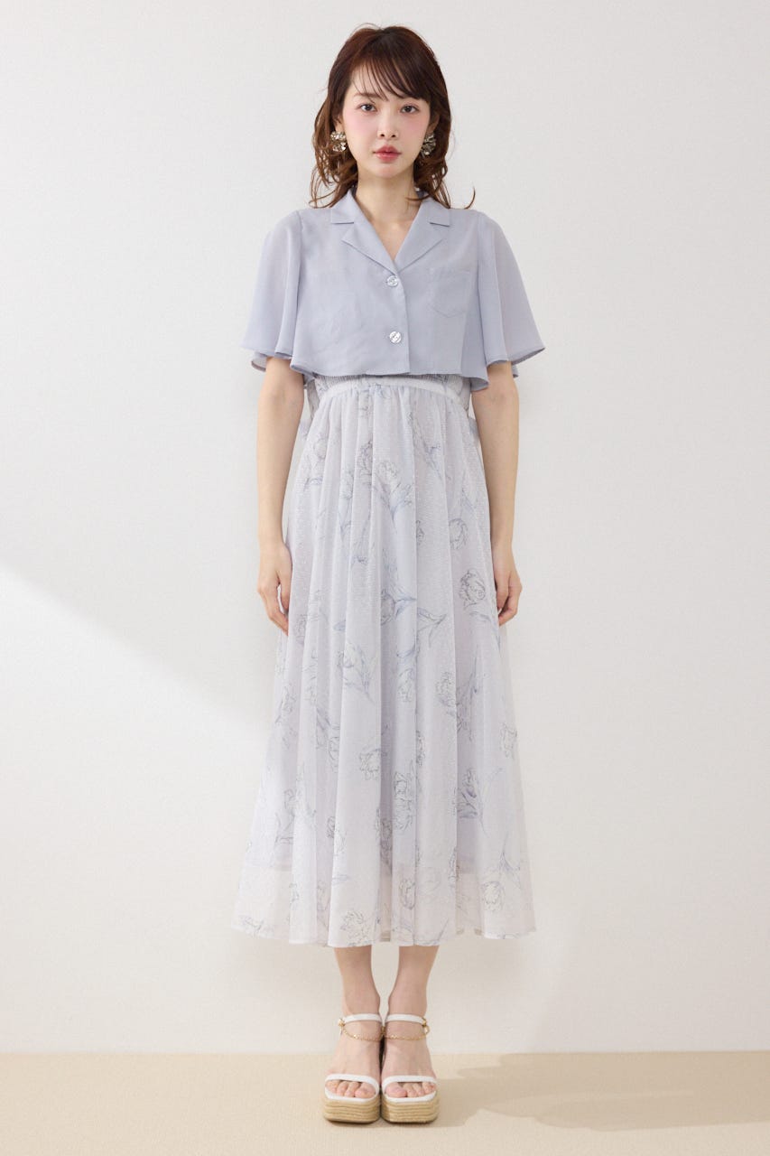 ブラウスセットフラワーパターンワンピース PUR FREE