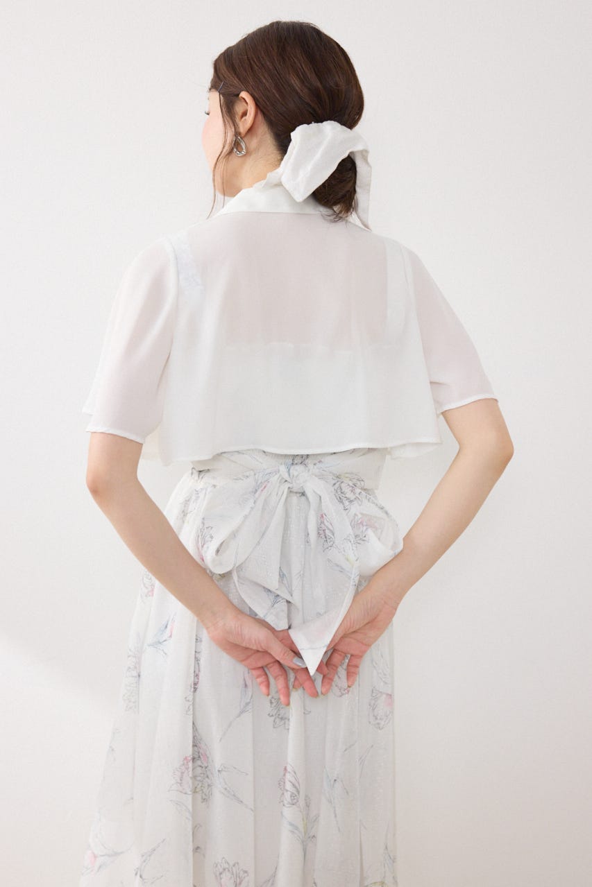 【GirlsAward着用アイテム】ブラウスセットフラワーパターンワンピース WHT FREE