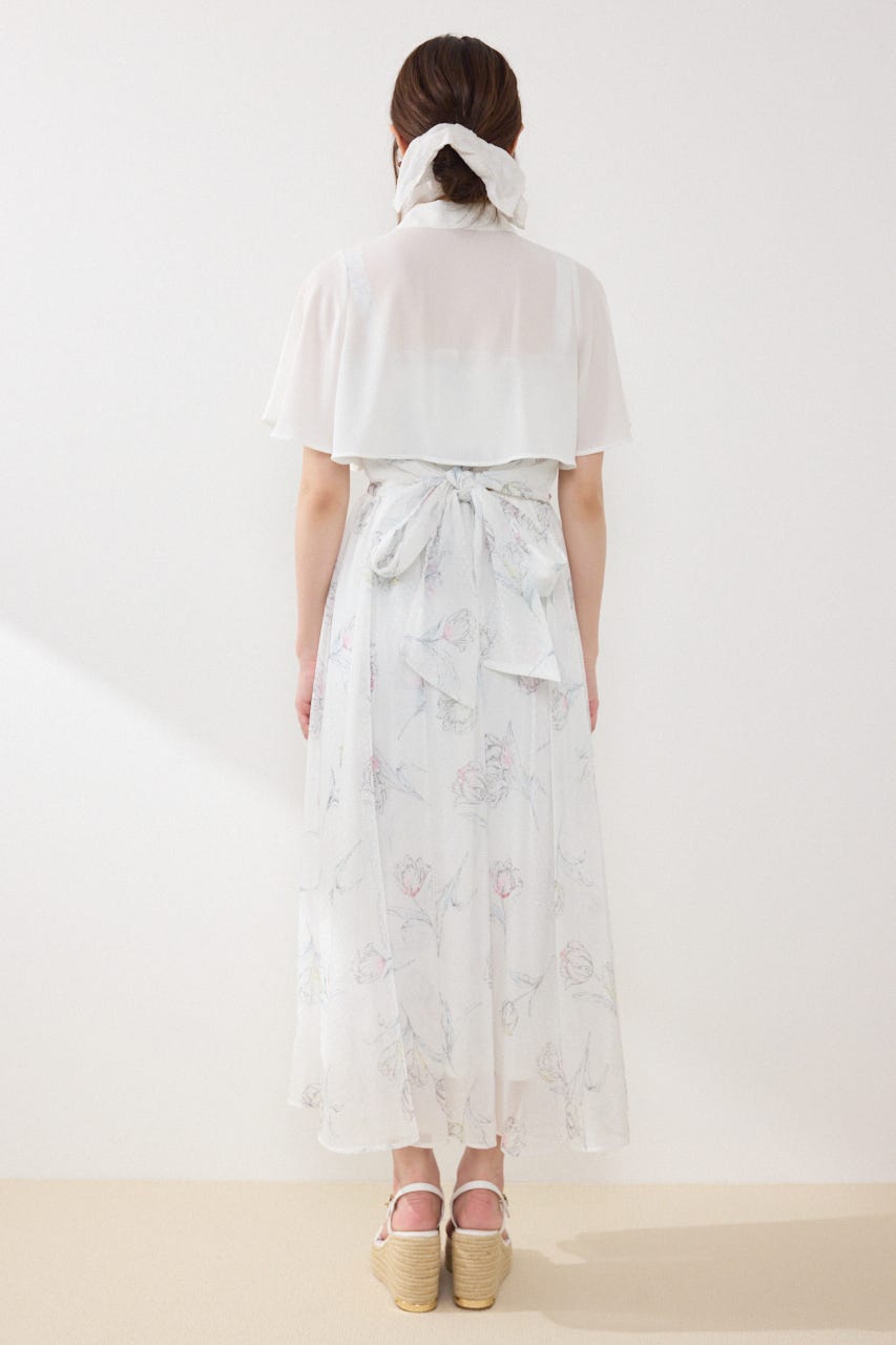 【GirlsAward着用アイテム】ブラウスセットフラワーパターンワンピース WHT FREE