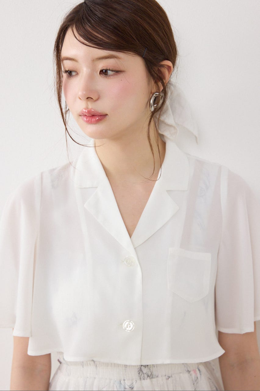 【GirlsAward着用アイテム】ブラウスセットフラワーパターンワンピース WHT FREE