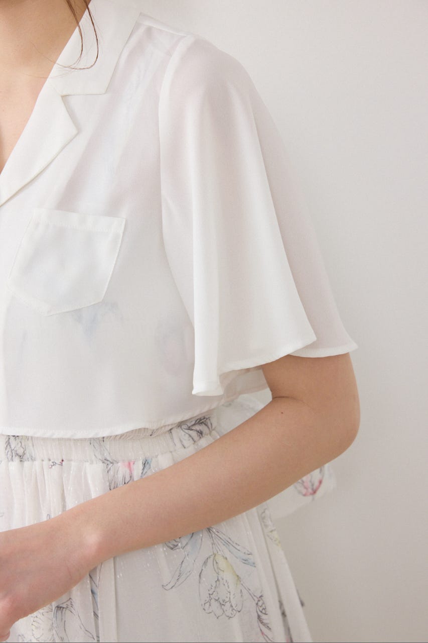 【GirlsAward着用アイテム】ブラウスセットフラワーパターンワンピース WHT FREE