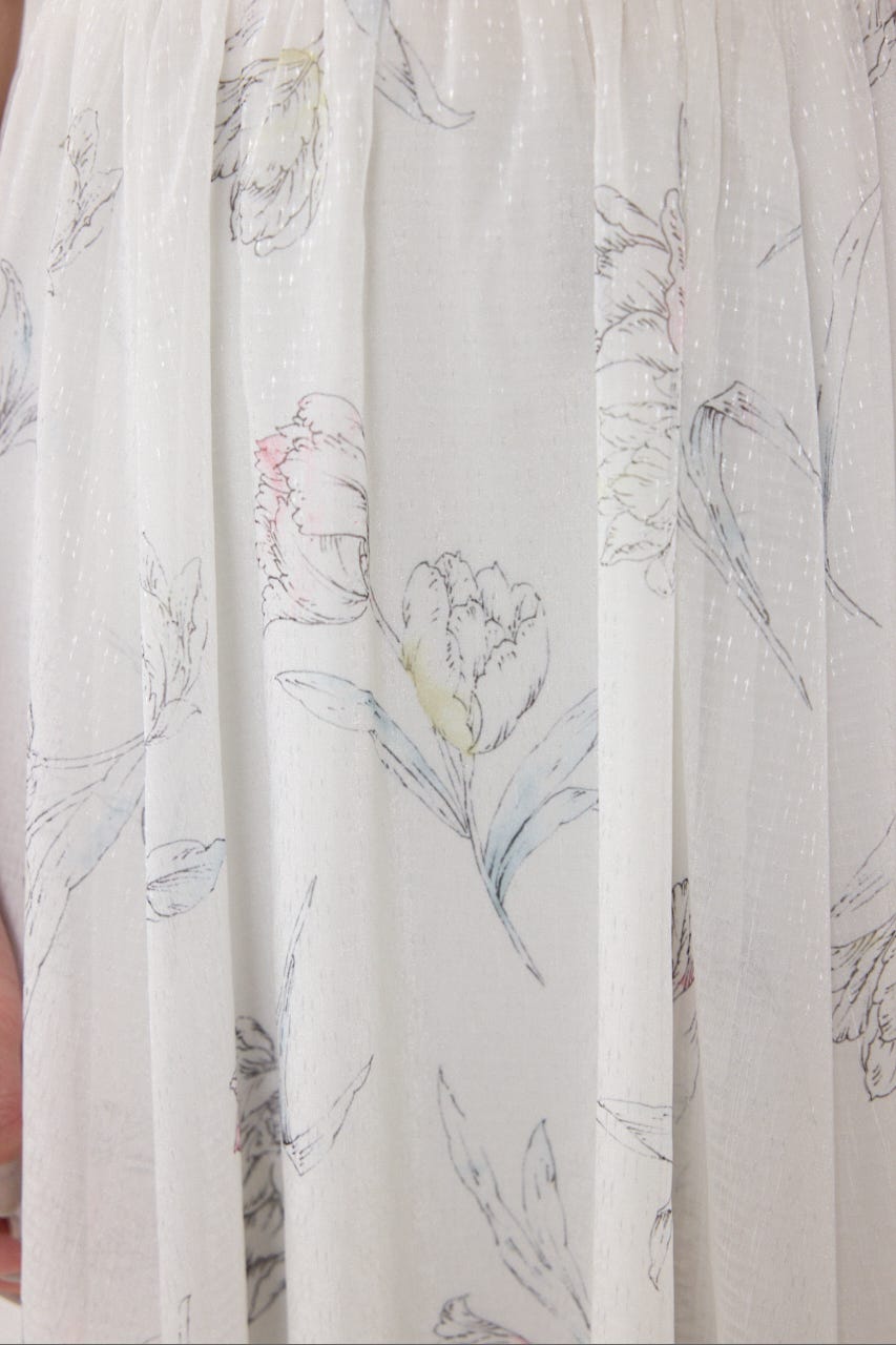 【GirlsAward着用アイテム】ブラウスセットフラワーパターンワンピース WHT FREE