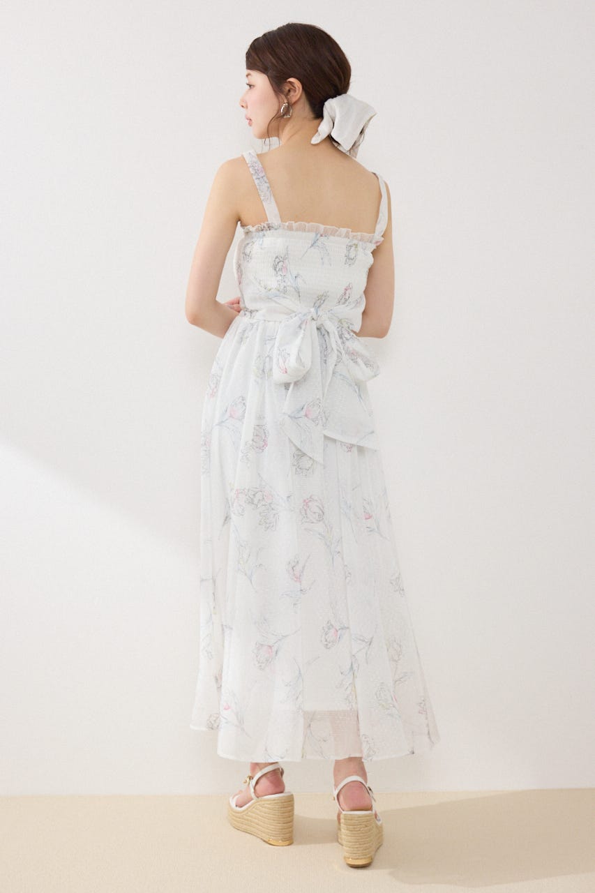 【GirlsAward着用アイテム】ブラウスセットフラワーパターンワンピース WHT FREE