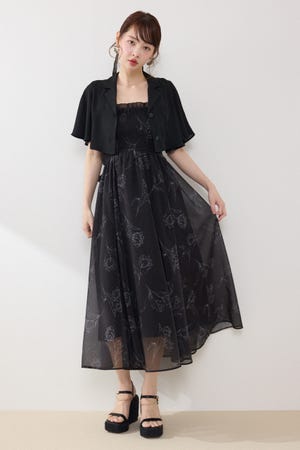 ブラウスセットフラワーパターンワンピース