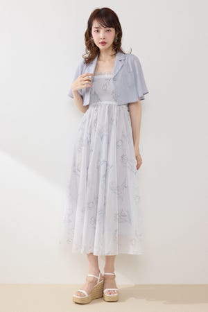 ブラウスセットフラワーパターンワンピース