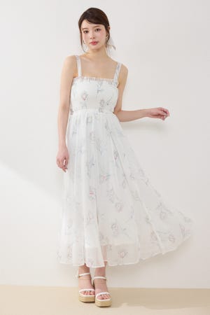 【GirlsAward着用アイテム】ブラウスセットフラワーパターンワンピース