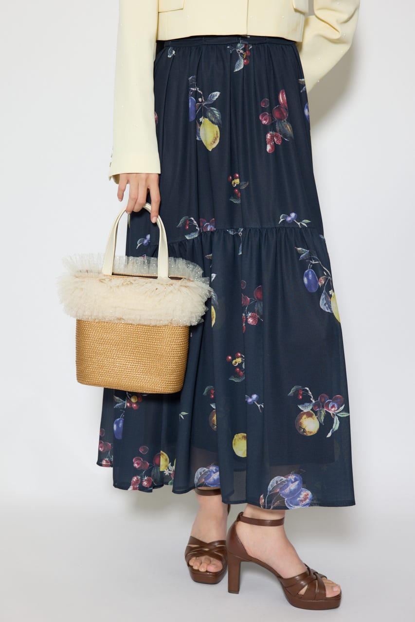 チュールコンビハンドバッグ BEG FREE