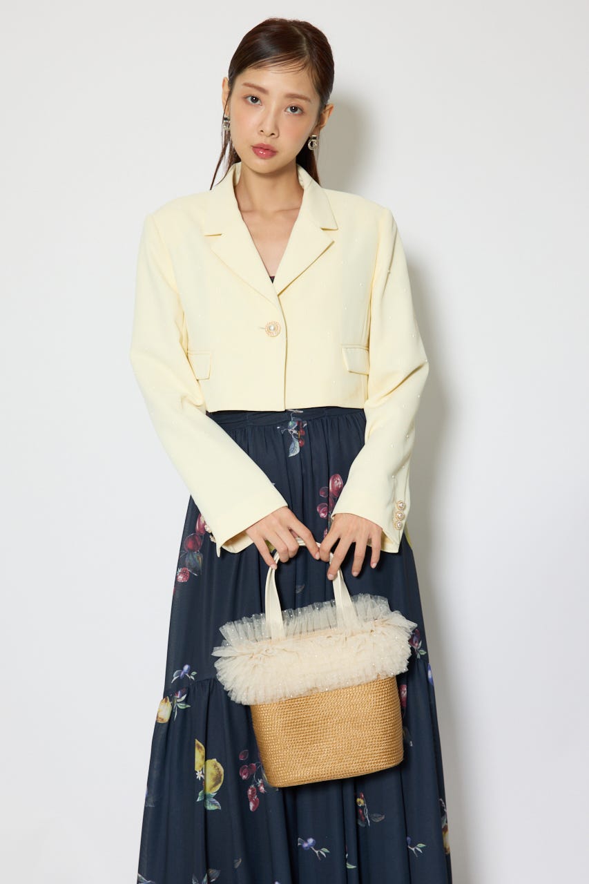 チュールコンビハンドバッグ BEG FREE