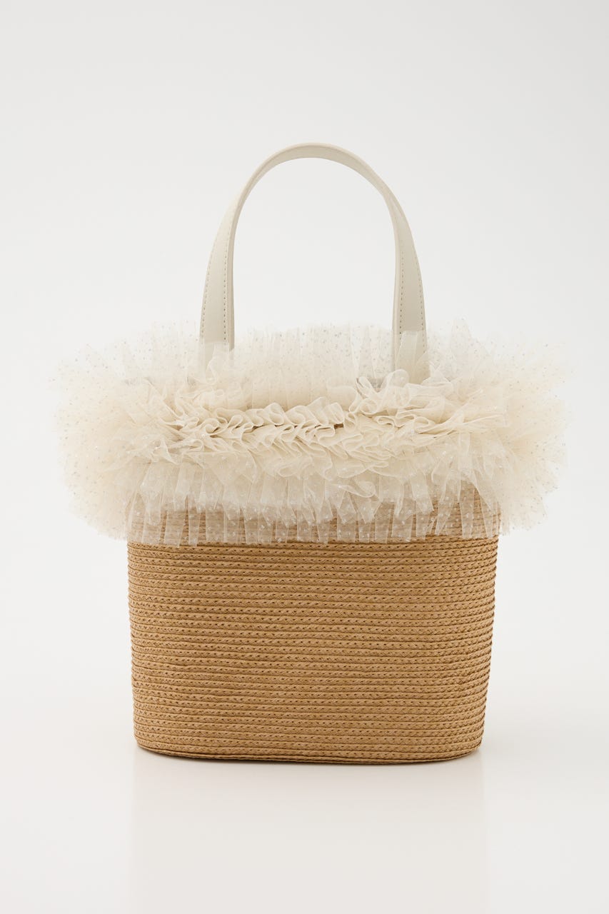 チュールコンビハンドバッグ BEG FREE